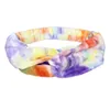 Party Supplies Wide Tie-Dye Fabric Yoga Headbands Fashion Sport Cross Sweatband Bands för Kvinnor Flickor Utomhus Turbans Hårtillbehör