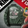 Otoño Thin Bomber Skull Jacket Hombres Windbreaker Zip Up Outerwear Fashion Street Hip Hop Ropa coreana Slim Fit Abrigos de béisbol 211126