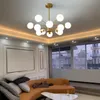 Nordic crystal G9 Copper pendant lamps 12 heads Modern molecular copper lights E27 living room bedroom restaurant chandelier