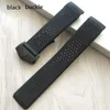 Watch Bands Durable Black Porous Silicone Rubber Watchband 22mm 24mm Folding Buckle Curved End Strap For Grand Carrera With Logo Hele227603583