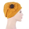 Gorro/gorras de calavera para mujer, gorros de turbante florales grandes, gorros elásticos, envoltura para la cabeza del cabello Delm22