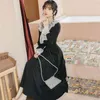Spring Women Vestidos Micalf Lace Long Elegant Dresses Vintage Full Sleeve Evening Party Night Female Black Dress 210603