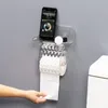Toilettenpapierhalter moderne transparente Wandhalterung El langlebig, ohne mit Telefonregal -Ständer Rollhalter Badezimmer selbstklebend zu bohren