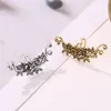 Antike Gold Silber geschnitzte Rosenblumenohr -Manschette am Ohrring für Frauen keine durchdringenden Helix -Ohr -Juwely Lady Temperament Ohr Clips Clips Clips