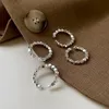 Cluster Rings Simple Personalized Handmade Small Silver Color Square Beads For Women 2022 Fashion Jewelry Gift