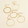 Cadeia de link Leatapi Bohemian Gold Color Tassel Angel Bracelets for Women Boho Jóias Jóias Geométricas Charm de Mão de Mão de Pearl Bracelete Definir TRUM22