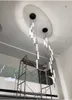 Modern simple staircase chandelier Pendant Lamps duplex apartment building living room decorative attic long tube