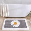 Bathroom Entrance Door Mat Daisy Pattern Bath Rugs Anti-slip Absorbent Toilet Door Pads Nordic Fluffy Carpets Home Decoration 210928