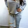 هوديس sweatpants إمرأة مجموعات عارضة 2 أجزاء المرأة الملابس الربيع رياضية رياضية أنثى البلوفرات سستة هول