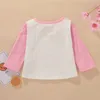 Aankomst Winter Kinderen Casual Katoen Lange Mouw O Hals Letter Roze Schattige Baby Meisjes Jas 0-2T 210629