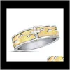Band Footprint Gold Ring Contrast Color Engagement For Women Anelli Regalo di Natale Gioielli di moda 080528 3Jnjv Ctggr