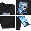 Gothic Flame Mesh Patchwork Dragon Sweatshirt Kvinnor Harajuku O-Neck Långärmad Hoodies Sweat Shirt Bomull Pullover Y2K Top 210415