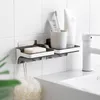 Bärbara tvålrätter med krokdräneringshållare för badrumsförvaring Avtagbara bricka Bath Gadgets Tillbehör 210423