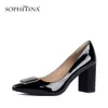 SOPHITINA Sexy Pointed Toe Pumps High Quality Kid Suede Comfortable Square Heel Shoes Special Design Elegant Women's Pumps SC166 210513