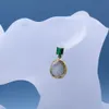 Gioielli Guaiguai Naturale Fresh Acqua dolce Culturata bianca Keshi Coin Pearl Green Crystal CZ Orecchini a perno a color oro graduale per Wome1859724