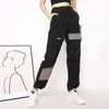 Summer Vintage Patchwork Joggers Sweatpants Harajuku Woman Trousers Elastics Hit Color High Waist Pants ZA2562 210427