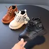 Boots Girls/Boys 2021 Lace Up Winter Autumn Children Pockets Short Black Chunky Kids Ankle British Style