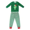 2021 Christmas Family Matching Outfits Xmas 2PCS Dad Mom Kids Grinch Sleepwear Nightwear Homewear PJs Outfits H1014