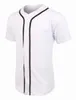 433352 Blank Custom Baseball Jersey Men Women Size S-3XL White Button Down Pullover