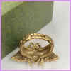 Nuove donne Retro Anello Anelli di apertura Gioielli firmati Lettere d'oro Anello animale Donna per accessori per feste Con diamanti Ape D223075F