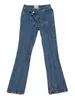 zomer vrouwen kleding taille volledige lengte lichtblauw denim broek gestreepte flare bodems slanke dunne jeans mode WP92305L 210421