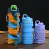 Home 500ML Portable kettle Retractable Silicone Water Bottle Folding Collapsible Coffee Waters Bottle Travel Drinking Bottles Cups Mugs 60pcs ZC910