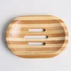 Bamboo soap box drain Hotel household Soap Dishes bathroom perforated soap holder bath tools ZC272