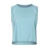 L-050 Tank Tops Back Hollow Mouwloze Shirts Sneldrogende Yoga Tops Casual Sweater Vrouwen Vest Ademend Kiel Sexy Blouse