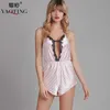 Yao ting mode sexy pyjama vrouwen satijnen zijden dames nachtkleding korte camisole verleiding set nachtkleding femme pijama mujer q0706