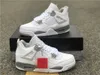 Authentic 4 White Oreo 4s Men Dress Shoes Tech Grey Black Fire Red CT8527-100 Retro Sports Sneakers With Box