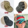 Chapeaux de queue de cheval 53 styles femme lavée en maille arrière plaid buffle leopard pain de baseball en désordre pain de baseball en plein air zza31364423758