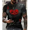 T-shirts pour hommes T-shirts pour hommes Poker K dégradé 3D imprimé à manches courtes hommes chemise mode européenne et américaine hommes été col rond