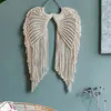 Malha Angel Asa Tassel Macrame Macrame Pendurado Tapeçaria DIY Handmade Home Decor para Quarto Boho Tapeçaria Pendurado