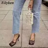 Eilyken 2021 New Fashion Autumn High Heels Women Pumps Sexy Mesh Square Toe Shallow Female Apricot Black Party Shoes 210331