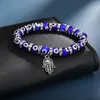 Fatima Hamsa ręka Zła niebieskie oko urwy bransoletki bransoletki bransoletki koraliki tureckie pulseras dla kobiet biżuteria hurtowa