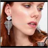 Charm Jewelry Drop Delivery 2021 Exaggerated Ab Colored Diamond Fish Bone Claw Chain Acrylic Earrings Female Fashion Temperament Ear Accessor