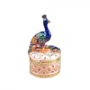 Smycken påsar, väskor juldagen emalj romantisk rosa blå påfågel förvaringslåda och ornament