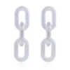 Stud Banny Pink Long Resin Chain Link Statement Studs Earrings For Women Korea Geo Pendant Post Chunky Party