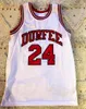 Gerileme 1990-1994 B.M.C. Durfee Basketbol Jersey Lisesi Beyaz # 24 Chris Herren Formalar Erkek Dikişli Özel Yapılan Boyut S-5XL