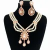 Marokańskie złote perły dla naszyjnik dla nowożeńców i zestaw kolczyk mody biżuteria akcesoria damskie