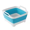 Seaux Un bac de lavage pliant portable Seau en plastique épaissi Lavabo léger pliable durable pour les voyages de camping en plein air