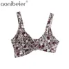 Fashion O-Ring Buckle Front Floral Print Women Camisoles Elastic Back Slim Cami Crop Tops Female Casual Beach Wear 210604