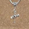 50 stks / partij Antiqued Silver Alloy Nail Cross Charm Hangers voor Sieraden Maken Armband DIY-accessoires 20x47mm A-210A