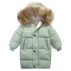 子供の冬のジャケットの女の子の明るい虹色の厚さのコートフード付きベロアのジャケットの出雲12Y 211222