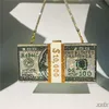 お金のクラッチラインストーン財布ドルの現金のイブニングハンドバッグショルダーの結婚式のディナーバッグイブニングバッグ