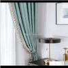 نافذة العلاجات المنسوجات المنزلية حديقة ضوء الحديثة الستار الفاخرة الأميرة عالية الجودة تقليد الحرير الأخضر غرفة نوم غرفة المعيشة