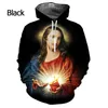 Dio! La croce Gesù ama tutti donne cristiane donne moda 3d stampato con cappuccio con cappuccio Cristo casual manica lunga manica