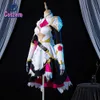 Genshin Impact Noelle Cosplay Kostuum Knights Maid Dress Wig Uniform Halloween Party -outfit voor vrouwen Girls Y0903