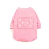 Розовый вышитый свитер собака одежда письма цветочные моды щенок одежды дизайнер мопс Schnauzer зимние домашние животные