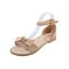 2021 Summer Sandals Fashion Princess Shoes Fashion Pleated Sandals Flat Beach Shoes Y0608